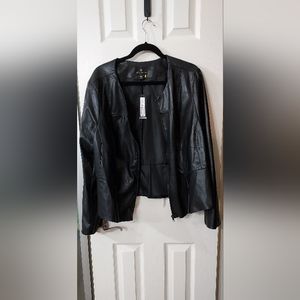 A.N.A BLACK  LEATHER JACKET